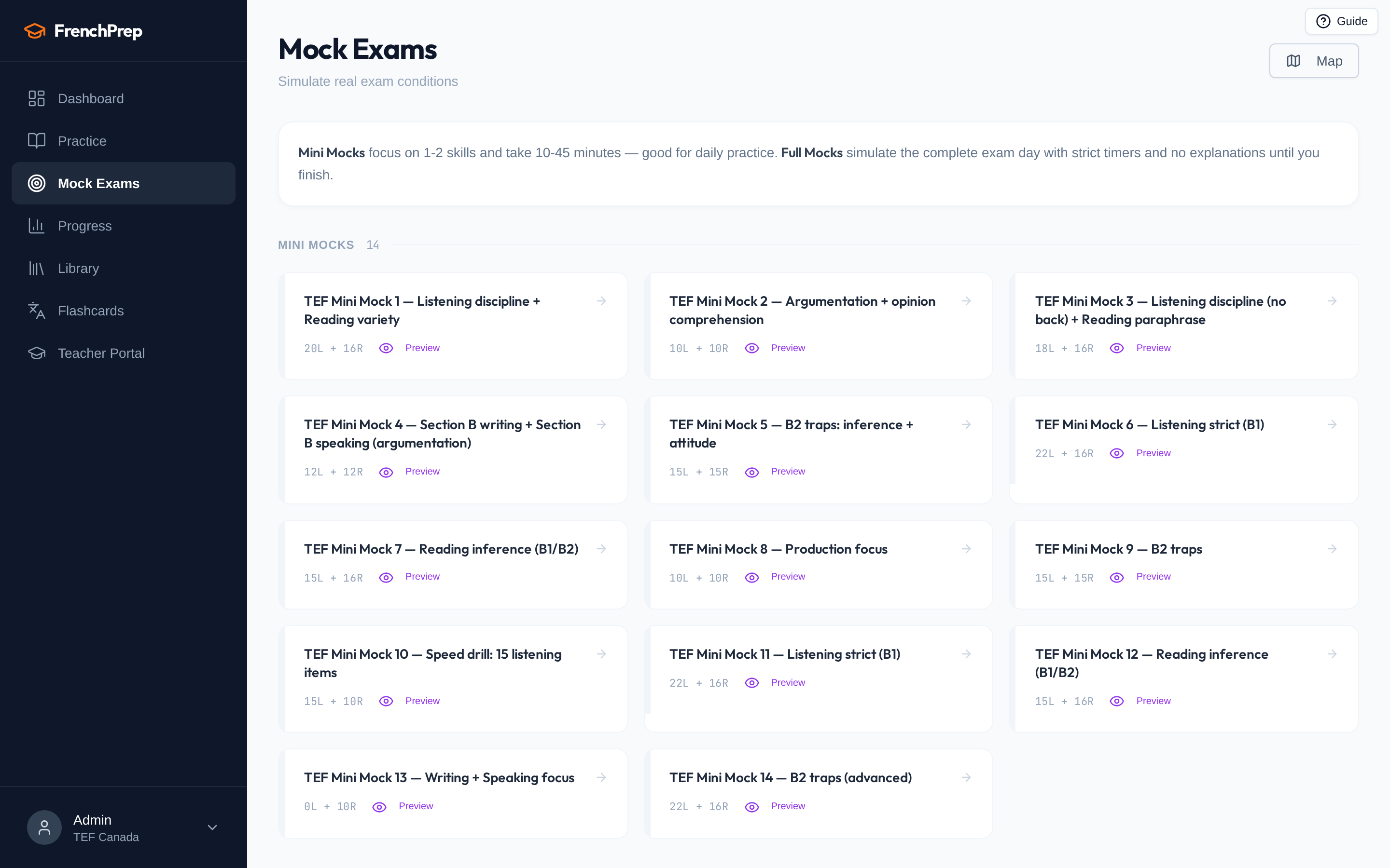 Mock exam library