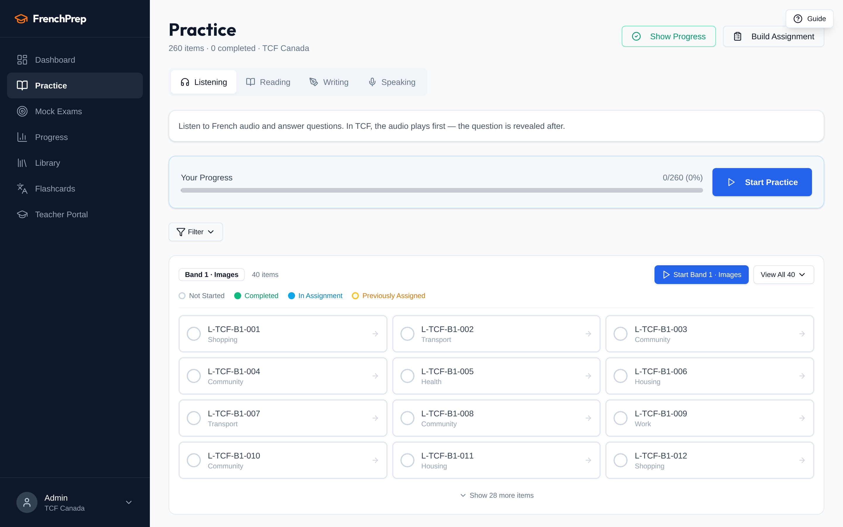 Listening practice library