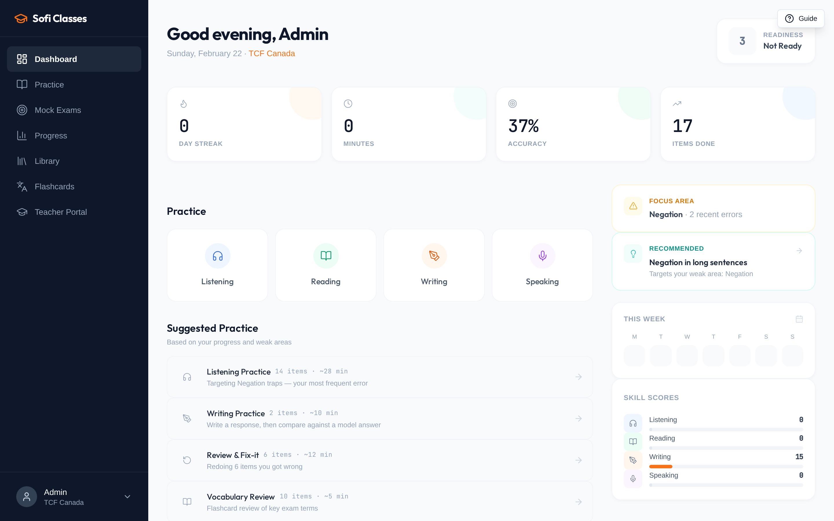 White-labelled student dashboard